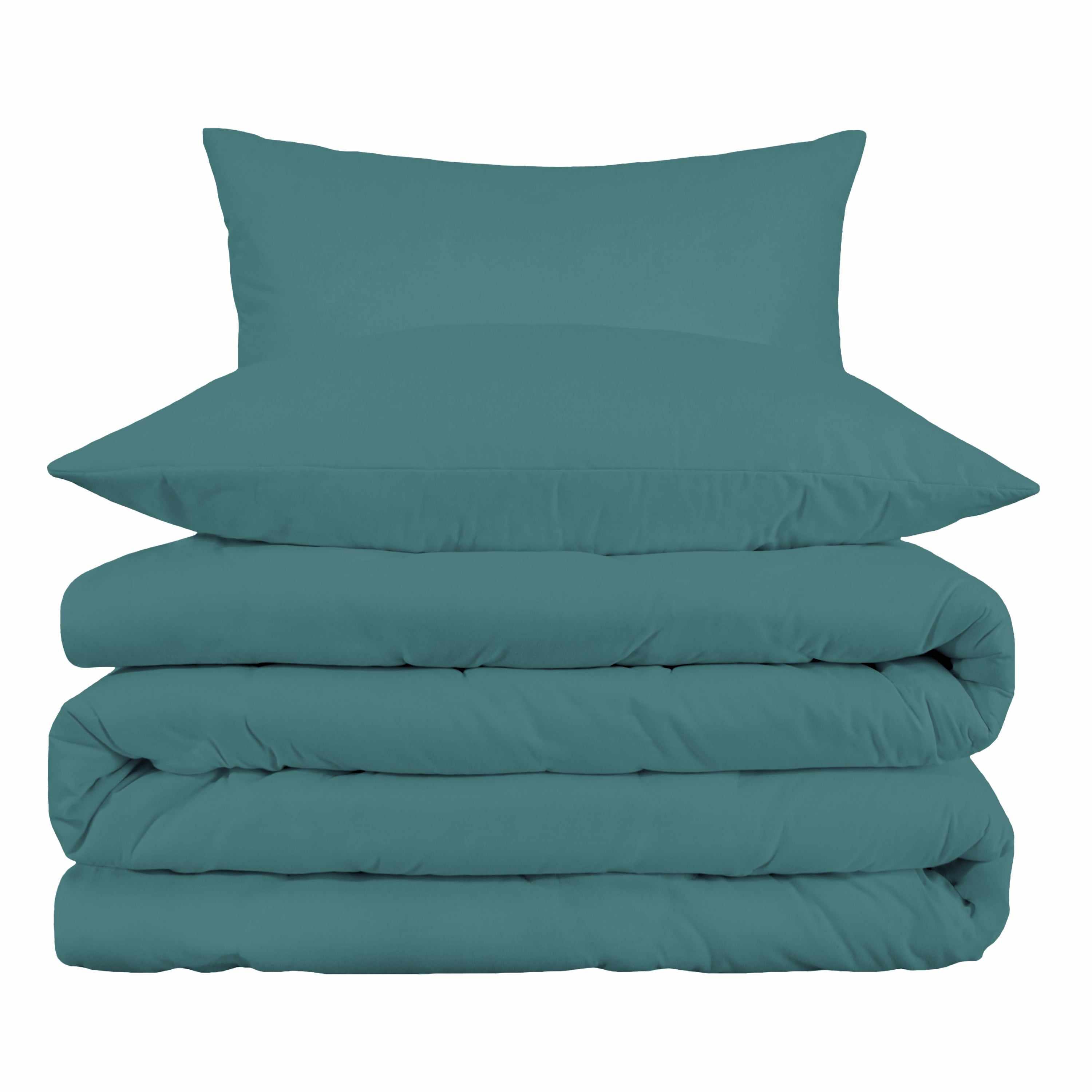 1000 Thread Count Egyptian Cotton Solid Duvet Cover Set - Luxury Bedding for Master Bedroom & Guest Room - Soft Breathable Duvet Cover for All Seasons