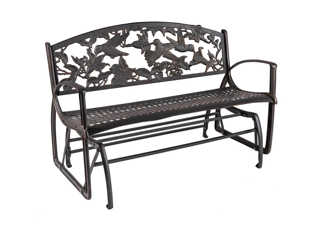 Outdoor Hummingbird Glider Bench - Comfortable Garden Swing Chair for Patio, Porch & Backyard Relaxation | Perfect for Bird Watching & Outdoor Lounging