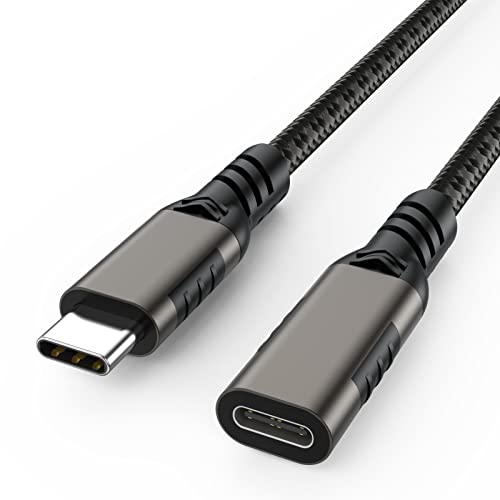 6.6ft USB C Extension Cable - USB 3.1 Gen 2 Male to Female Cord (10Gbps, 100W Fast Charging) - Compatible with MacBook, Laptop, Tablet & Phone - Perfect for Home Office, Travel & Device Charging