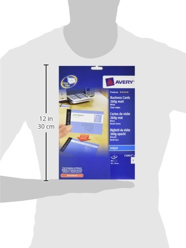 Avery C32015-10 Printable Double-Sided Business Cards - 80 Premium 260g Matte Cards (85x54mm) | Perfect for Networking, Corporate Events & Professional Branding