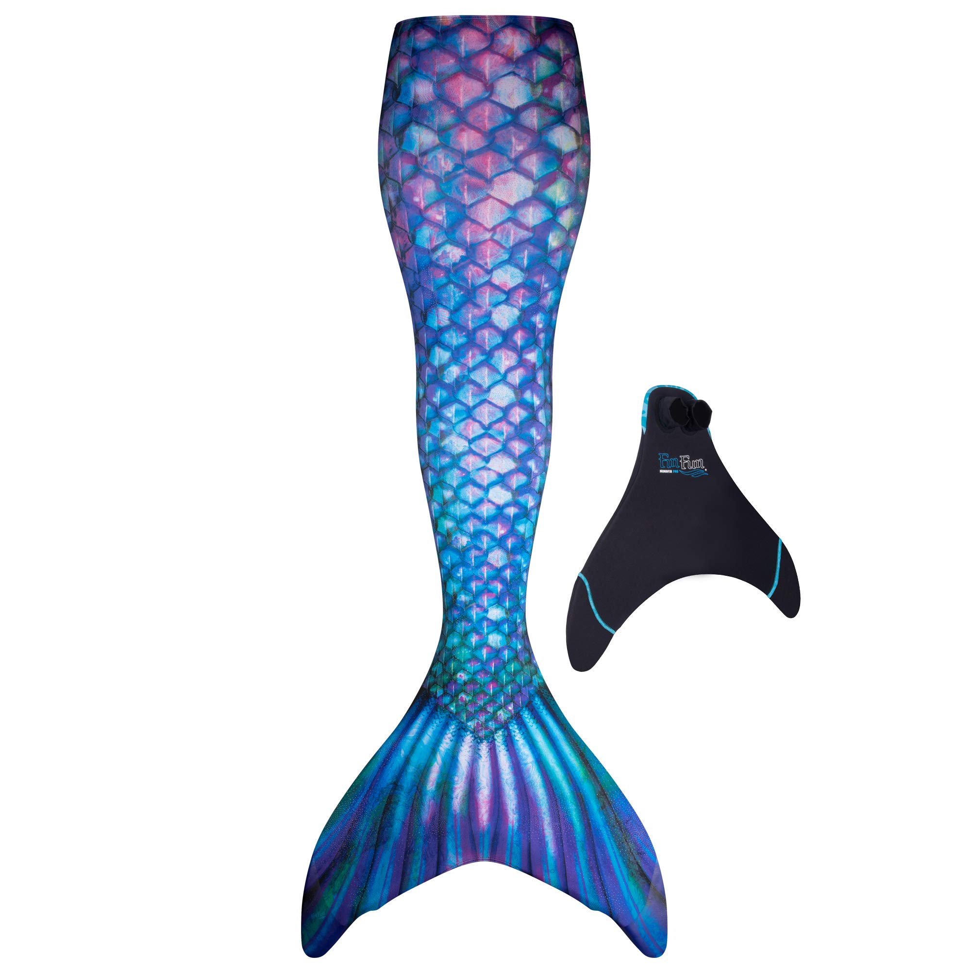 Fin Fun Limited Edition Mermaid Tail Swimwear for Girls, Kids, Women & Adults - Durable Reinforced Tips with Monofin - Perfect for Pool Parties, Beach Vacations & Underwater Photography