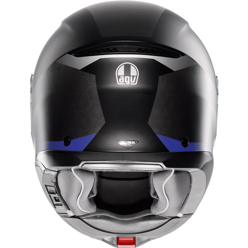 AGV Tourmodular Stray Motorcycle Helmet - Matt Black / Grey / Blue - DOT & ECE Certified for Street Riding & Commuting