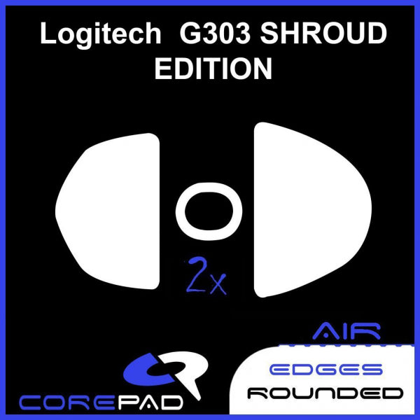 Corepad Skatez AIR Mouse Feet for Logitech G303 Shroud Edition - Ultra Smooth Gliding, Enhanced Precision for Gaming & Esports - Perfect for FPS, MOBA & Competitive Gaming