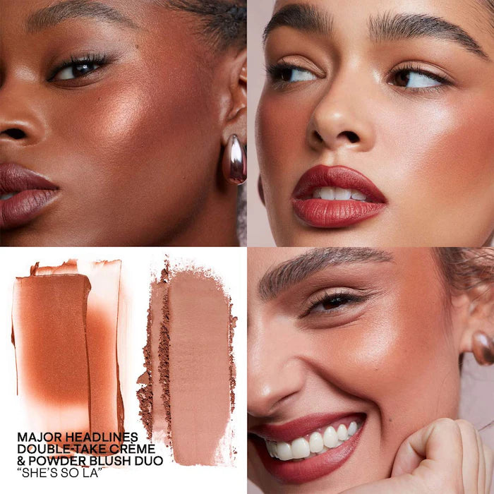Patrick TA Major Headlines Double Take Duo Cream + Powder - Long-Lasting Blush & Highlighter Set for Day & Night Makeup | Perfect for Contouring & Glowing Skin