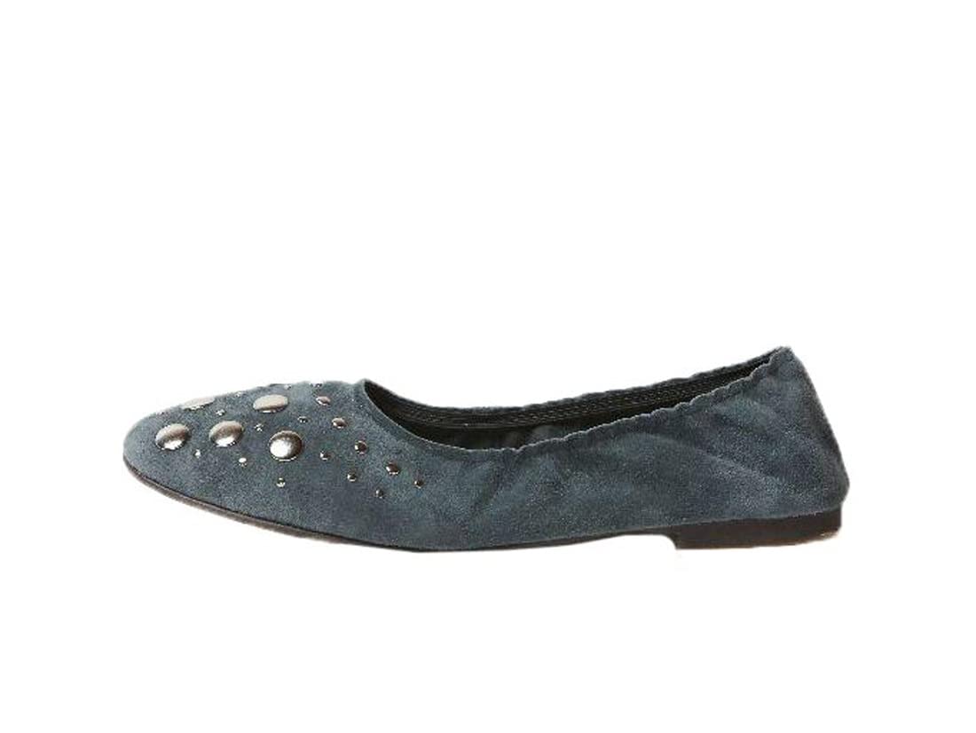 Cecelia New York Jacob Ink Black Suede Elastic Women's Ballet Flats - Comfortable Flexible Shoes for Work, Travel & Casual Wear