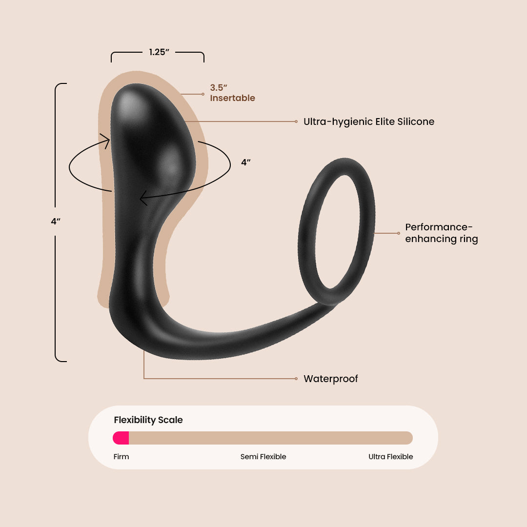 Ass Gasm® Waterproof Silicone Anal Plug with C-Ring | Comfortable & Secure Design for Enhanced Pleasure | Perfect for Couples Play, Solo Exploration & BDSM Scenes