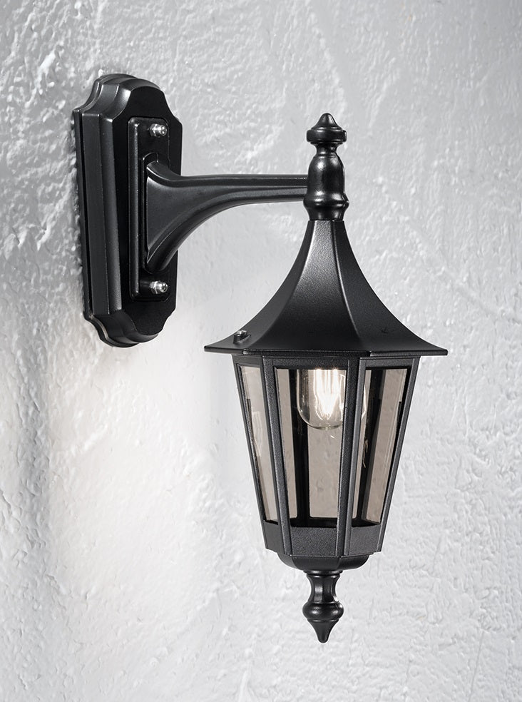 Bournemouth Outdoor Wall Light IP43 Waterproof - Black Aluminum Exterior Sconce for Porch, Garden, and Patio Lighting