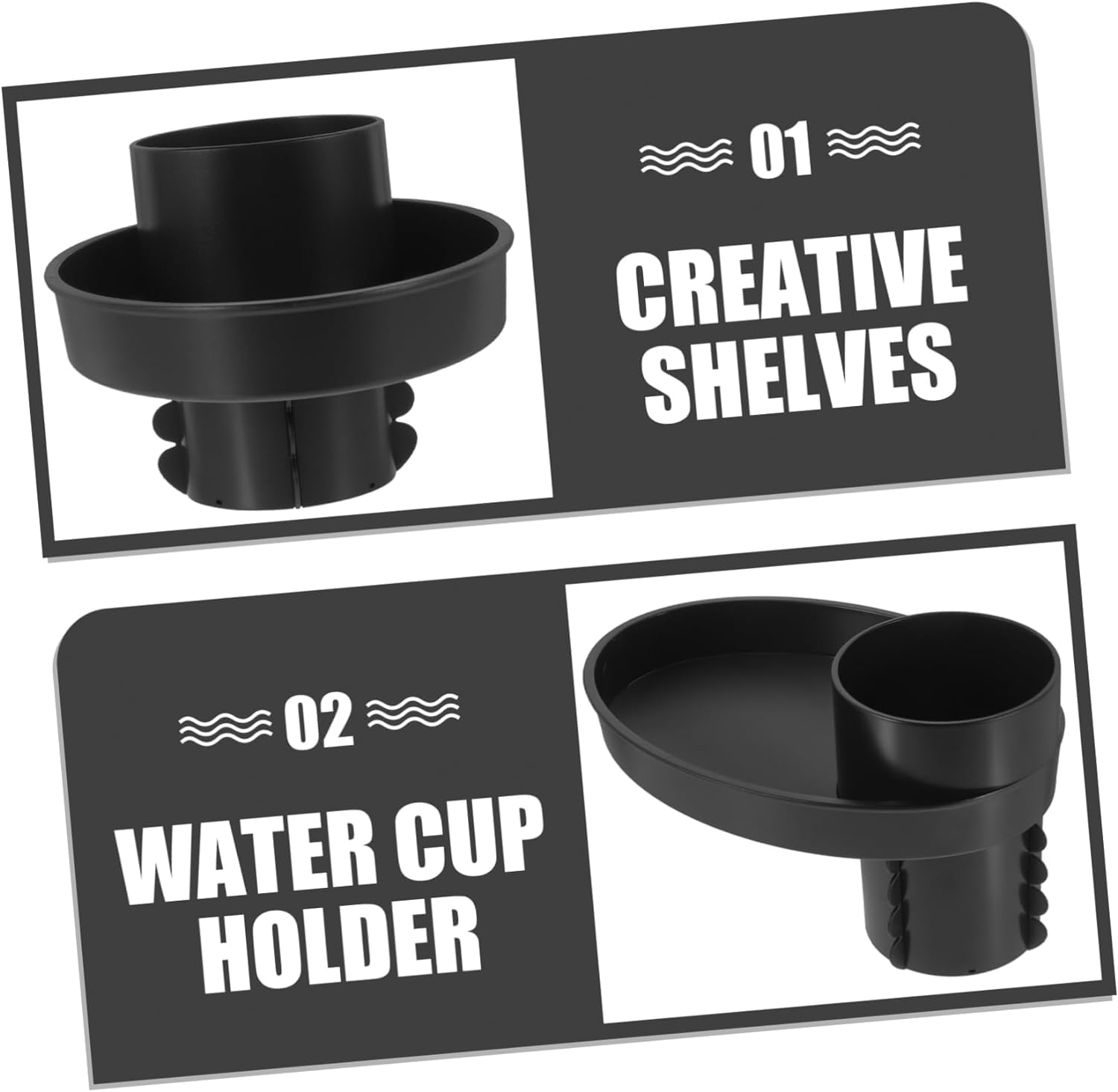 Walquicks 360° Rotatable Car Seat Tray for Kids - Portable Snack & Cup Holder for Travel