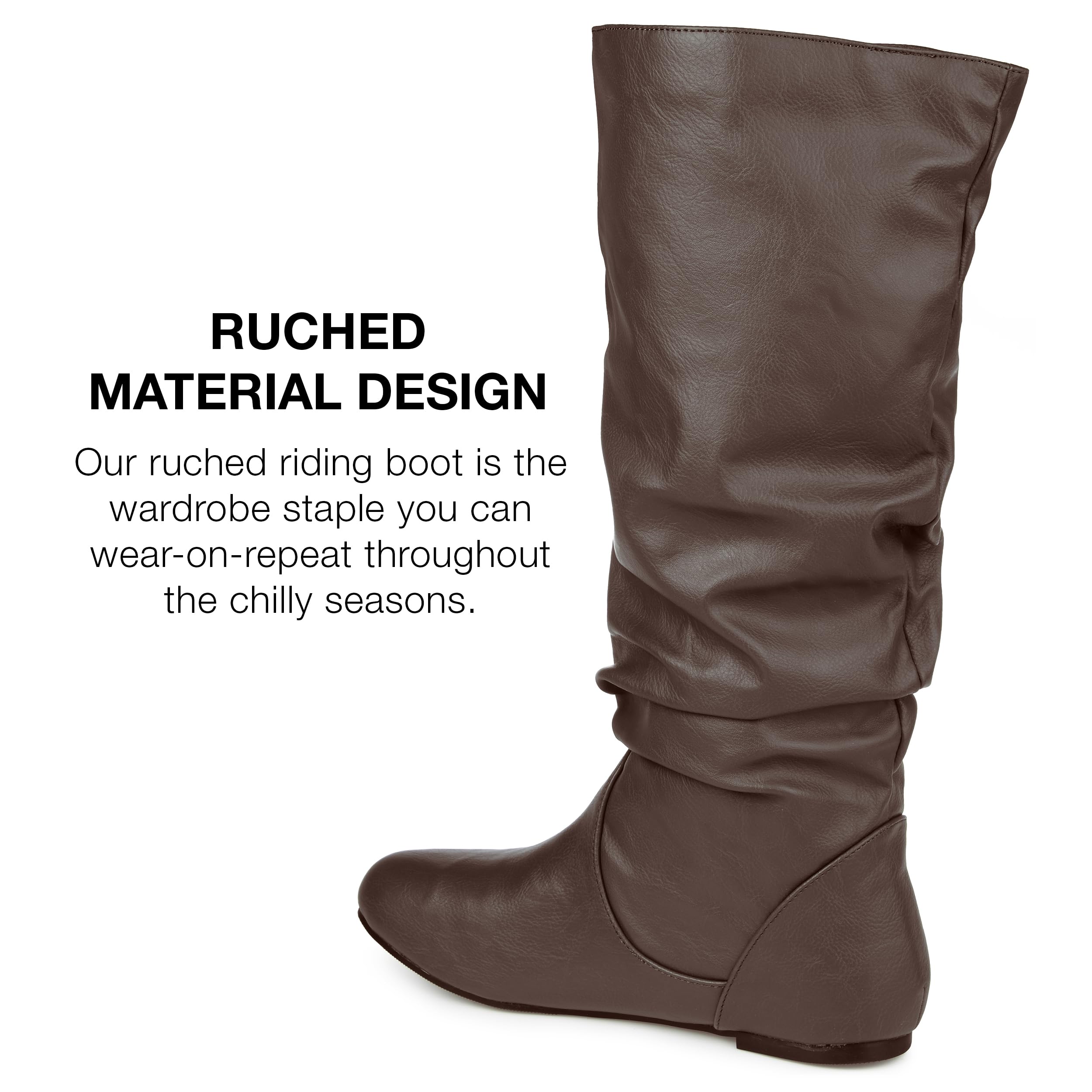 Journee Women's Jayne Round Toe Riding Boots - Comfortable Equestrian & Casual Boots for Everyday Wear | Perfect for Horseback Riding, Work & Winter Fashion