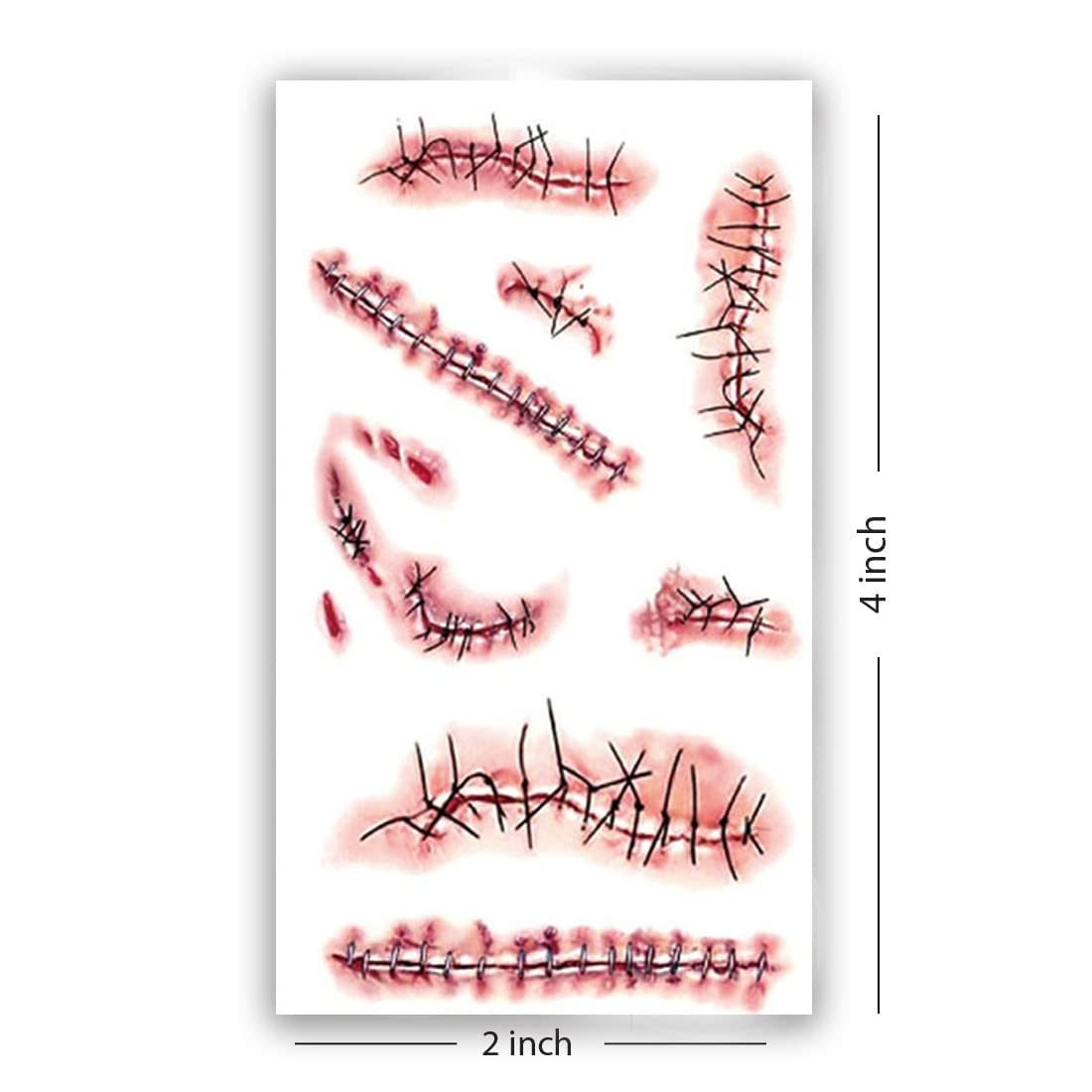 Halloween Cuts and Claw Design Temporary Tattoos for Men & Women - Waterproof Fake Tattoos for Costume Parties, Cosplay & Halloween Events - Multicolor Body Art Stickers