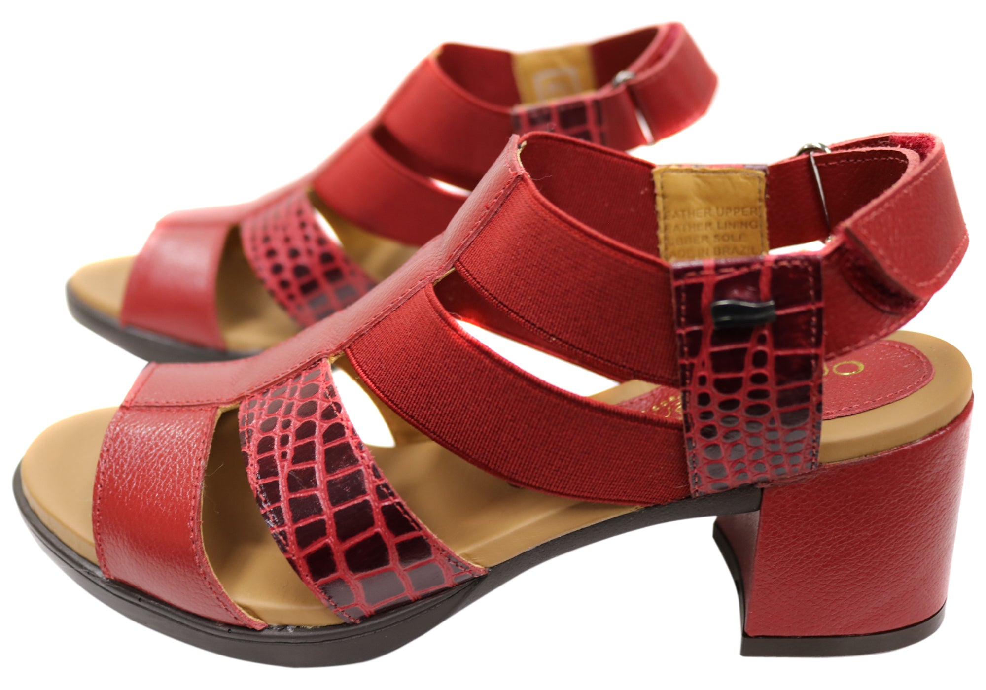 Opananken Chantel Women's Comfortable Leather Mid Heel Sandals - Stylish & Supportive for Work, Date Night & Summer Outfits
