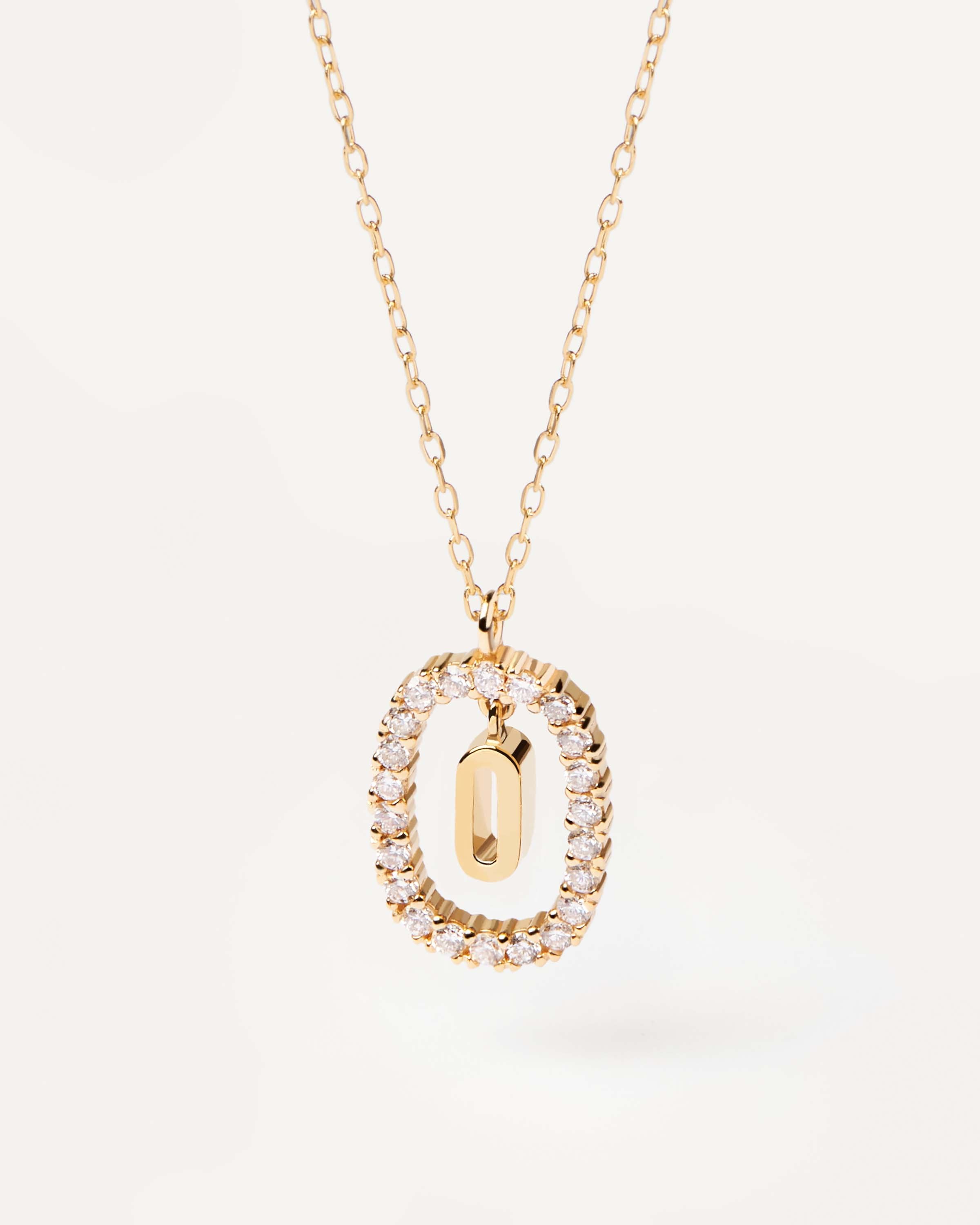Elegant Diamond & Gold Letter O Necklace for Women - Perfect for Gifts, Anniversaries & Special Occasions