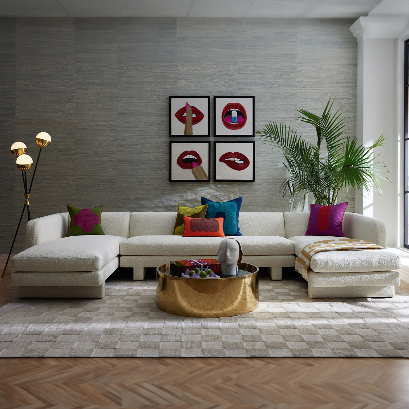 Modern Sunset U-Shaped Sectional Sofa with Reversible Chaise - Perfect for Living Room, Family Room & Home Theater