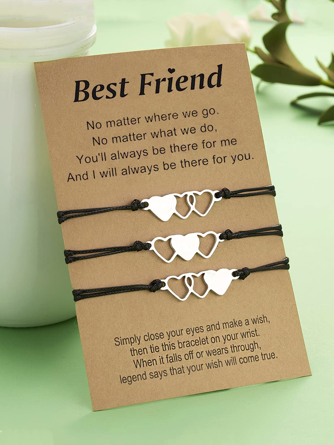 Yellow Chimes Bracelet for Women & Girls - Heart Shaped Silver Friendship Bracelet Set | Fashionable BFF Gift for Best Friend | Perfect for Birthdays, Anniversaries & Everyday Wear