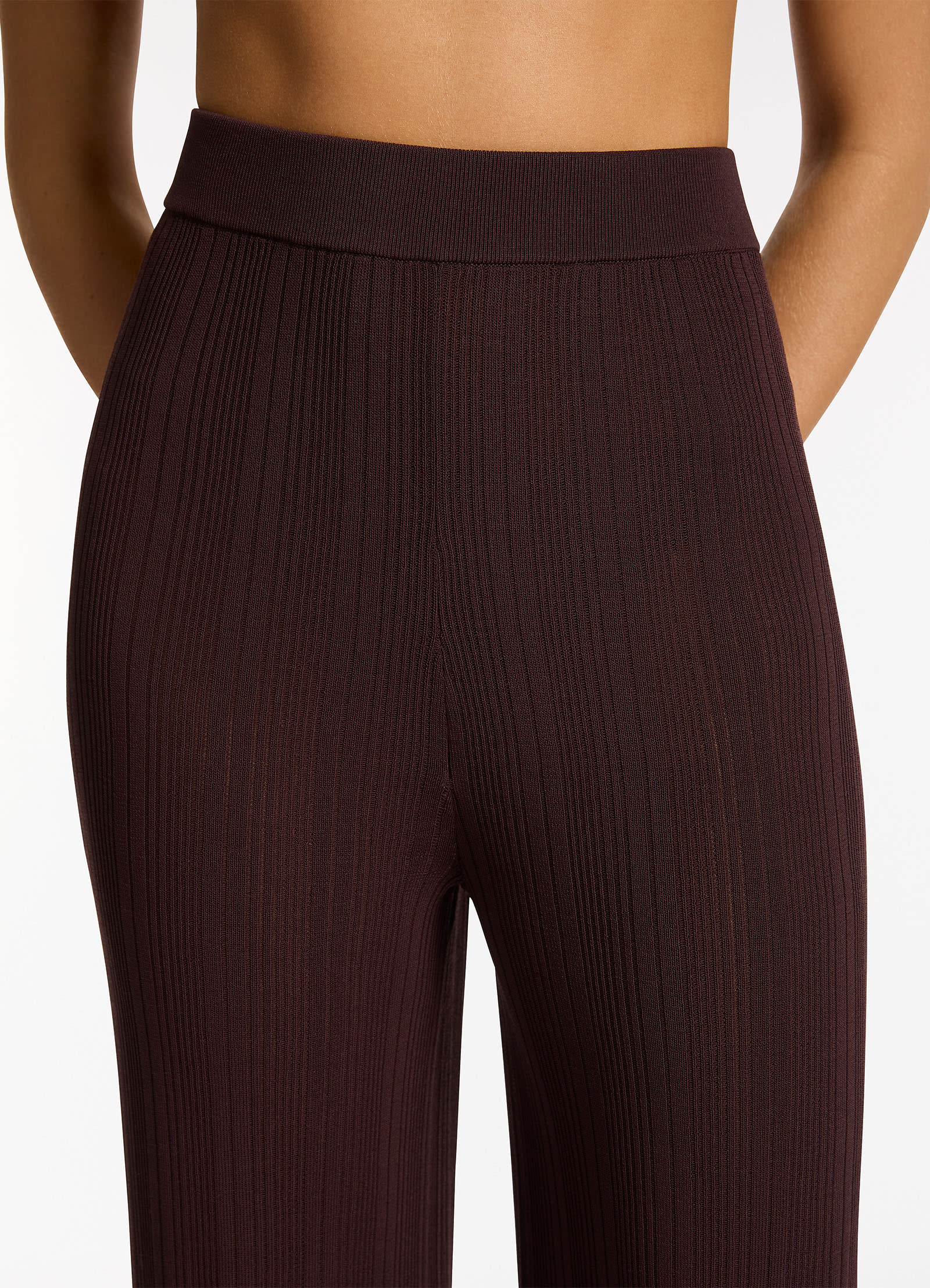 Jetset Women's High Waist Wide Leg Pants - Chocolate Brown for Casual & Office Wear | Comfortable Stretch Fabric | Trendy Lounge Pants for Travel & Everyday Style