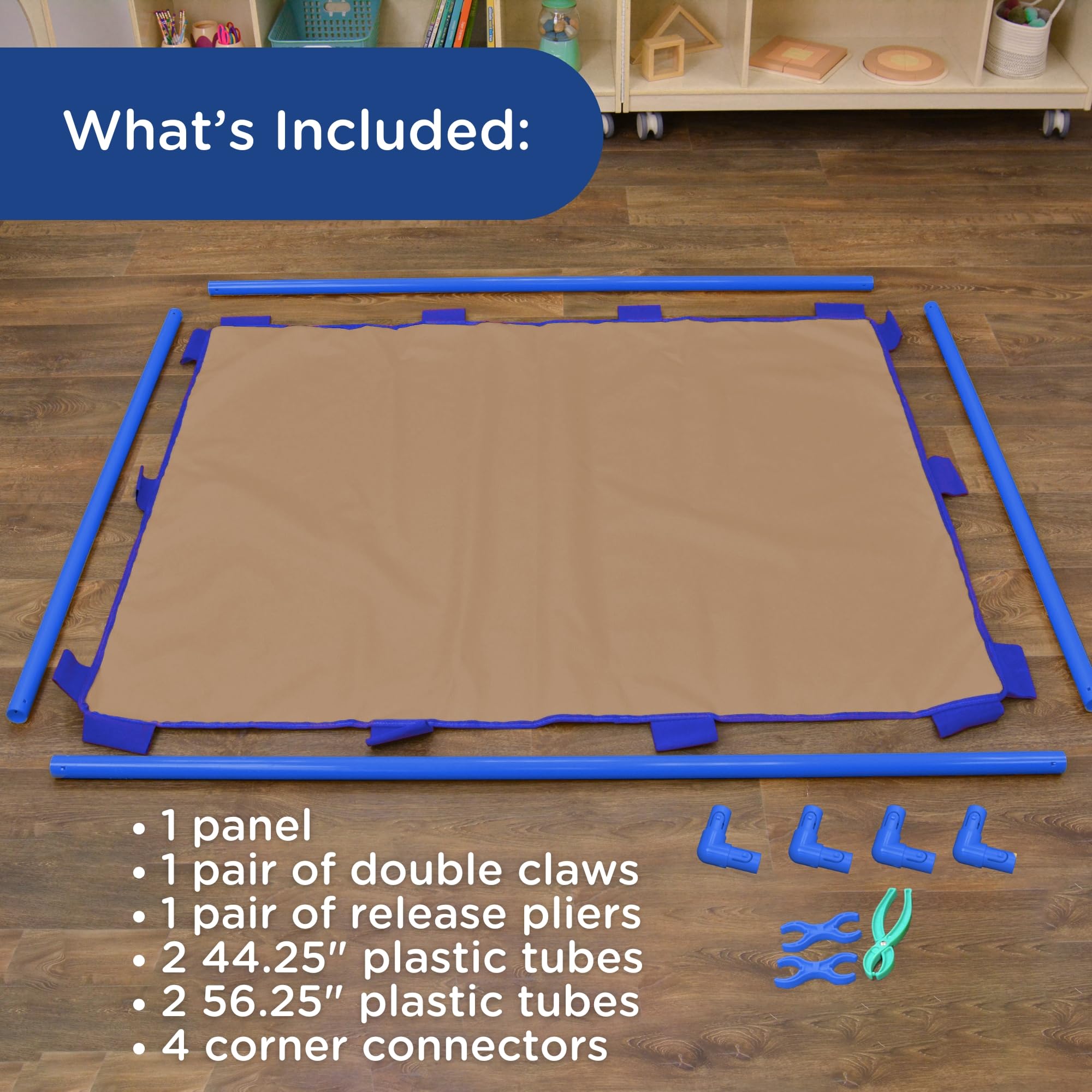 Children's Factory Big Screen PlayPanel - Kids Room Divider & Classroom Privacy Screen in Almond | Perfect for Daycare Centers, Preschools & Home Play Areas