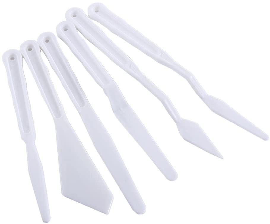 6Pcs Flexible Plastic Palette Knives Set - Artist Spatula for Oil & Acrylic Painting, Color Mixing Tools - Perfect for Canvas Art, DIY Crafts & Professional Studio Work