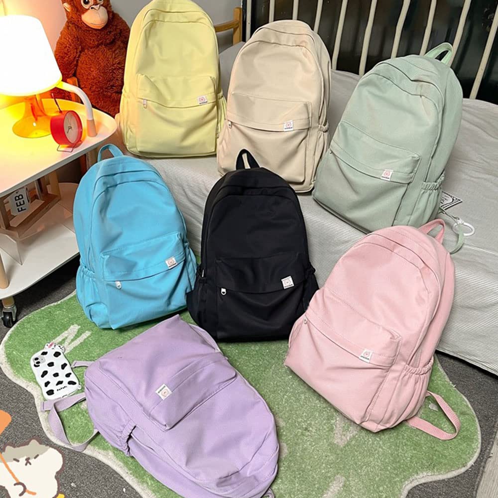 Stylish Aesthetic Backpack for Women & Teens - Cute Solid Color School Backpack with Laptop Compartment | Perfect for School, College, Travel & Daily Use