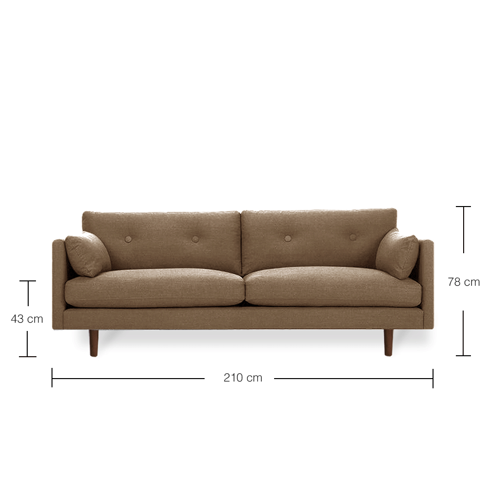 Londale 3-Seater Sofa - Modern Fabric Couch for Living Room, Comfortable Sectional Sofa Bed for Small Spaces - Perfect for Apartments, Dorms & Home Theater Seating