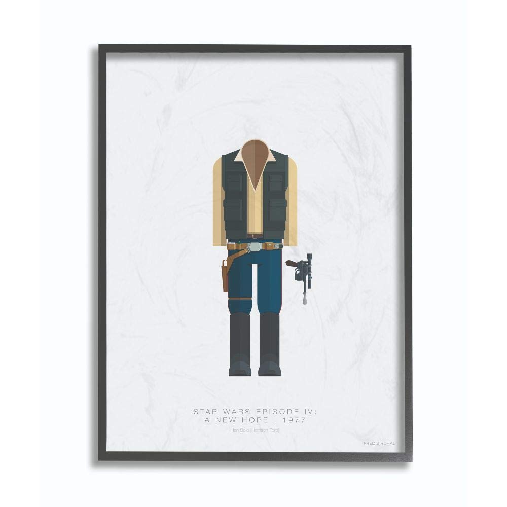 Stupell Industries Han Solo Star Wars Wall Art - Black Framed Movie Character Poster 16