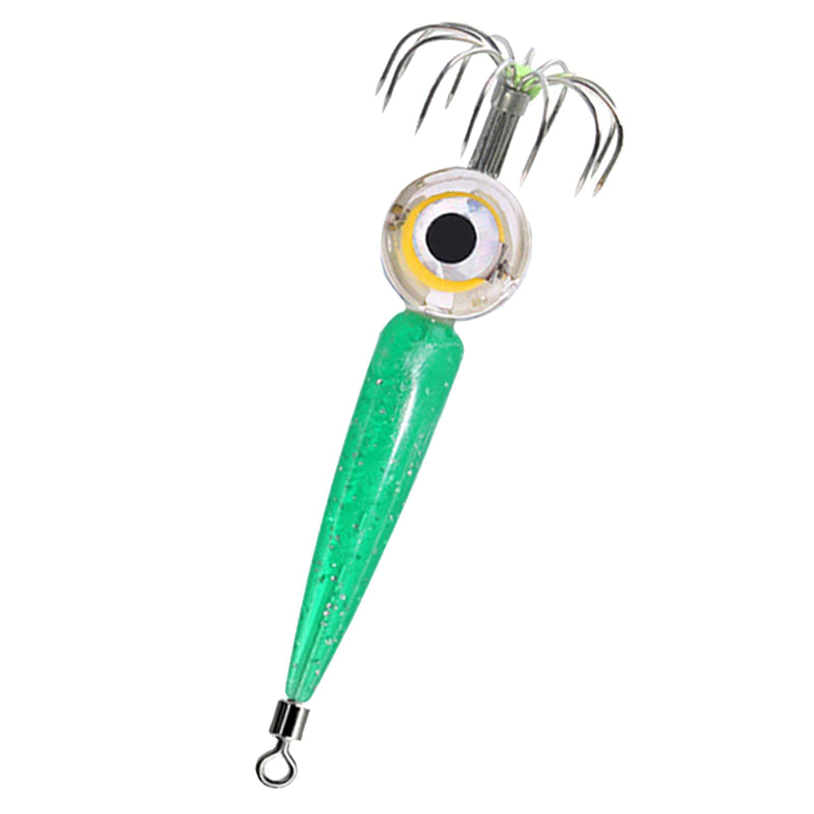 Shamjina Mini LED Squid Lure Lamp with 12 Hooks - Bright Underwater Fishing Light for Night Fishing, Saltwater & Freshwater Fishing Tackle - Perfect for Deep Sea, Pier and Boat Fishing Adventures