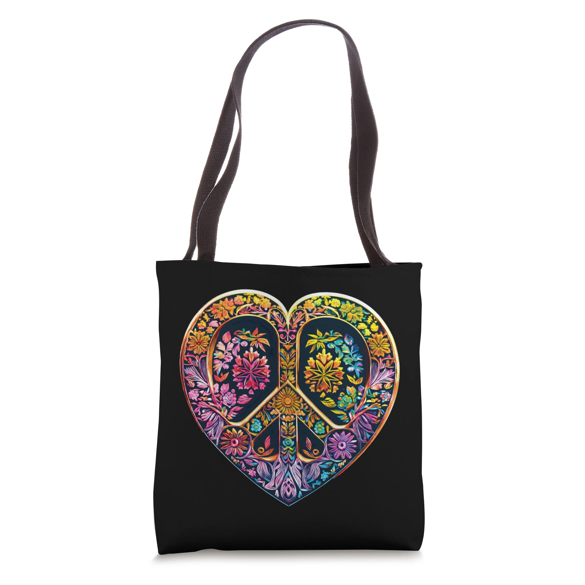 Peace and Love Tote Bag - Eco-Friendly Cotton Canvas Reusable Shopping Bag for Women & Men - Perfect for Groceries, Beach, Work & Travel