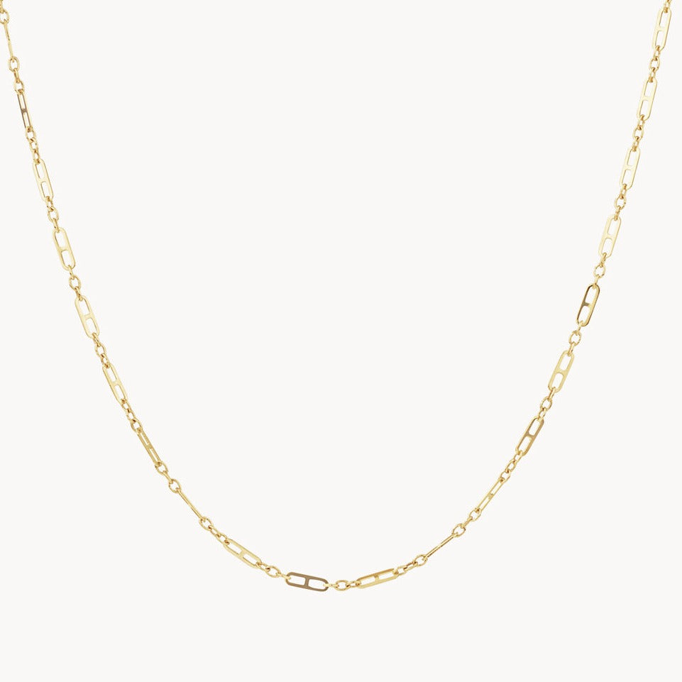10k Gold Anchor Paperclip Chain Necklace - Dainty Layering Jewelry for Women, Perfect for Everyday Wear & Gift Giving