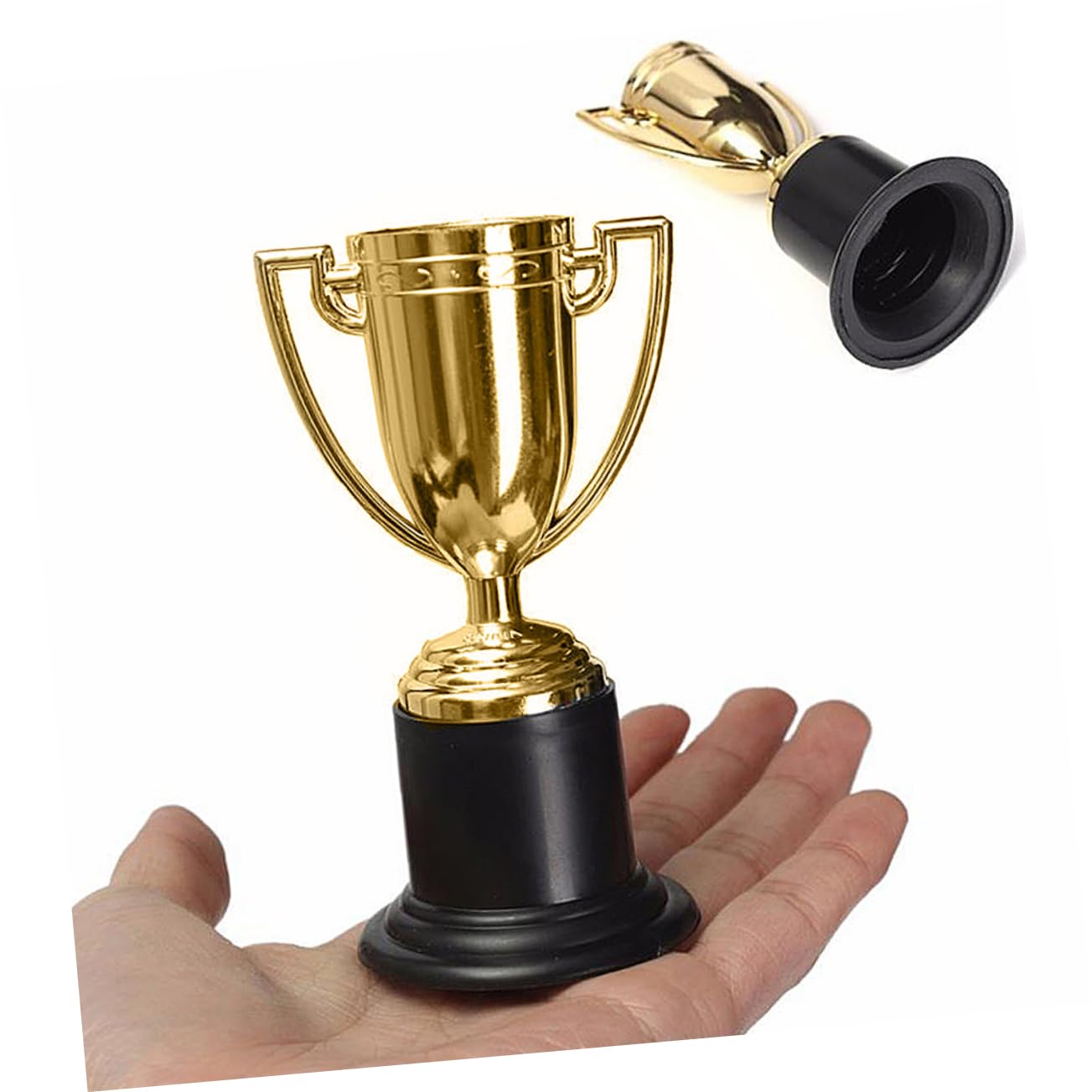 72 Pcs Bulk Mini Trophies & Party Medals - Small Plastic Awards for Kids, Classroom Rewards, Sports Events & Party Favors - Reusable Tiny Toys for Bulk Purchases