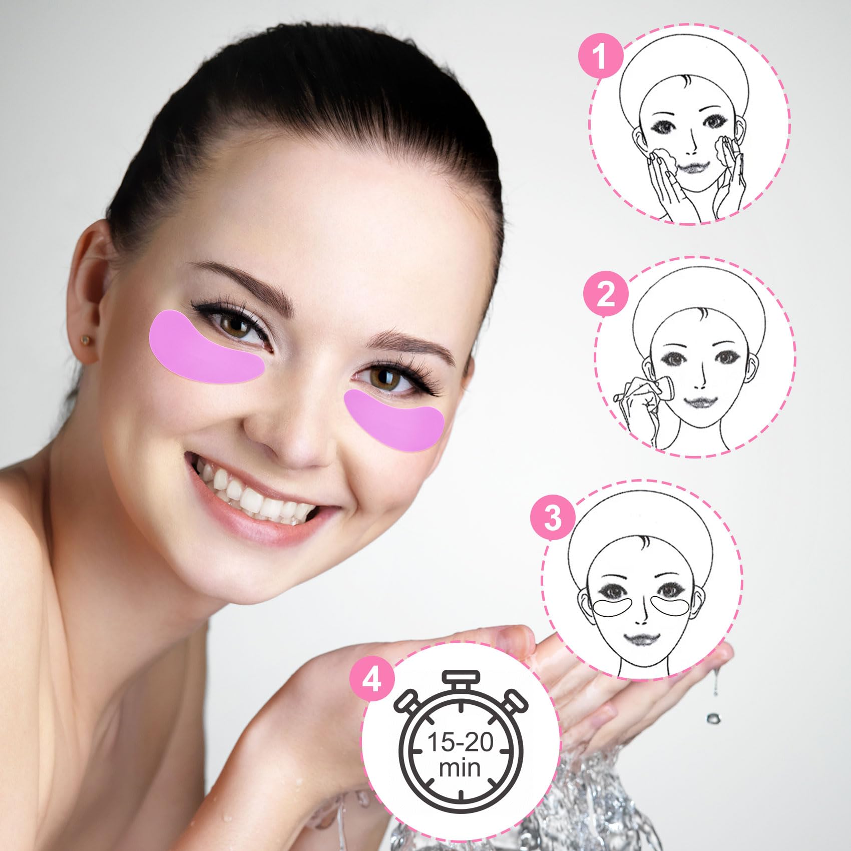 4 Pairs Reusable Silicone Under Eye Patches for Wrinkles, Fine Lines & Puffiness - Blue & Purple Eye Masks for Skin Care & Dark Circles - Perfect for Spa, Travel & Nighttime Skincare Routine