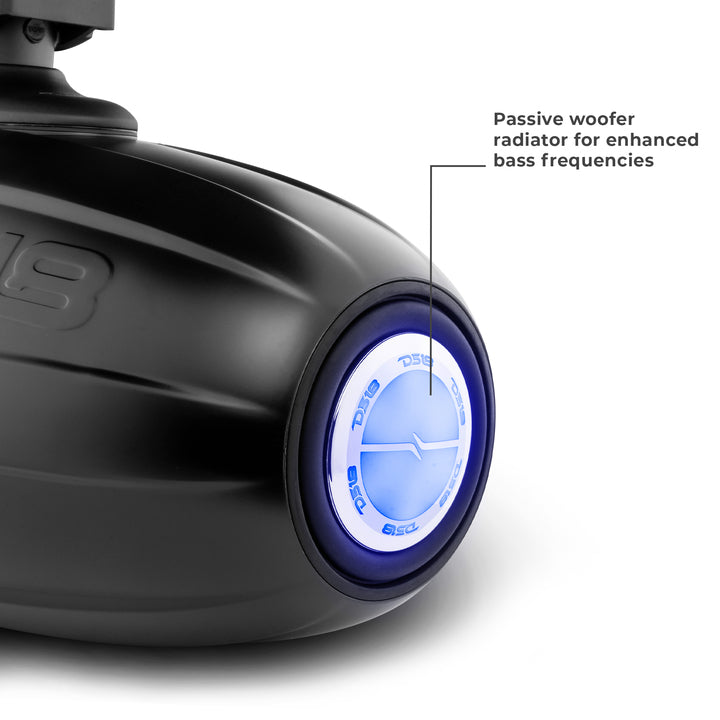 NXL 8 Neodymium Marine & Powersports Speakers with Built-in Passive Radiator, 1 Driver & RGB LED Lights (180W RMS) - Perfect for Boats, ATVs, and Outdoor Audio Systems