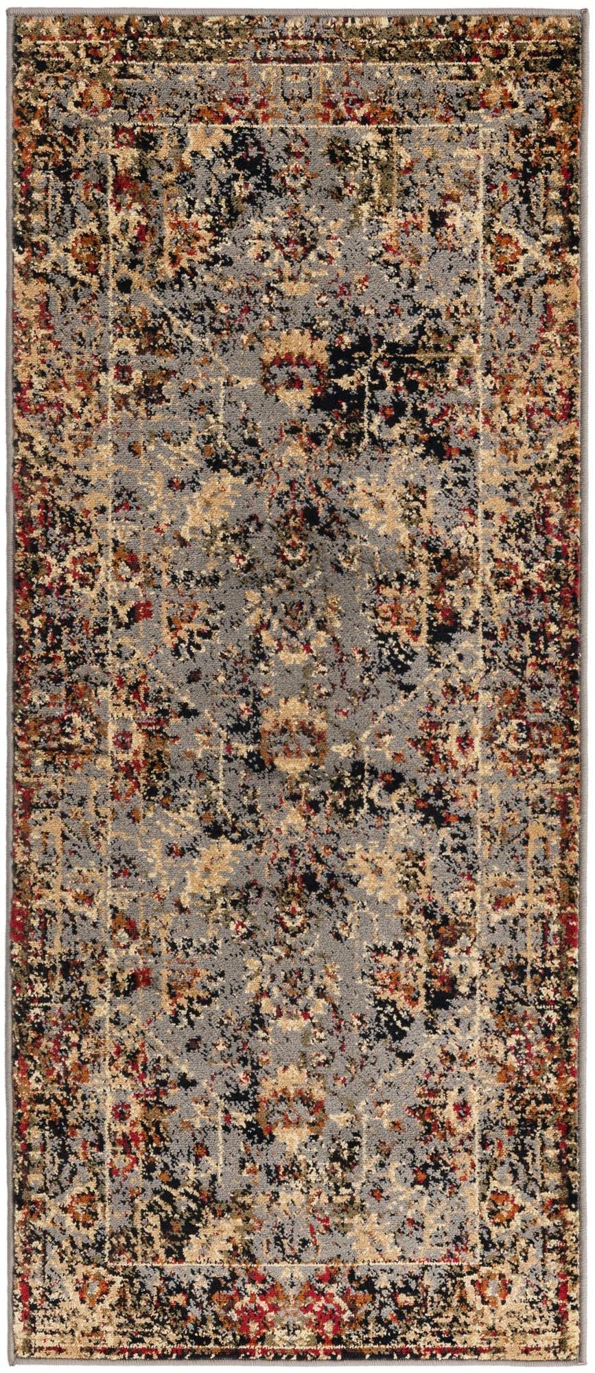 Unique Loom Saturn Collection Area Rug - Ion Blue/Black Runner (2'2