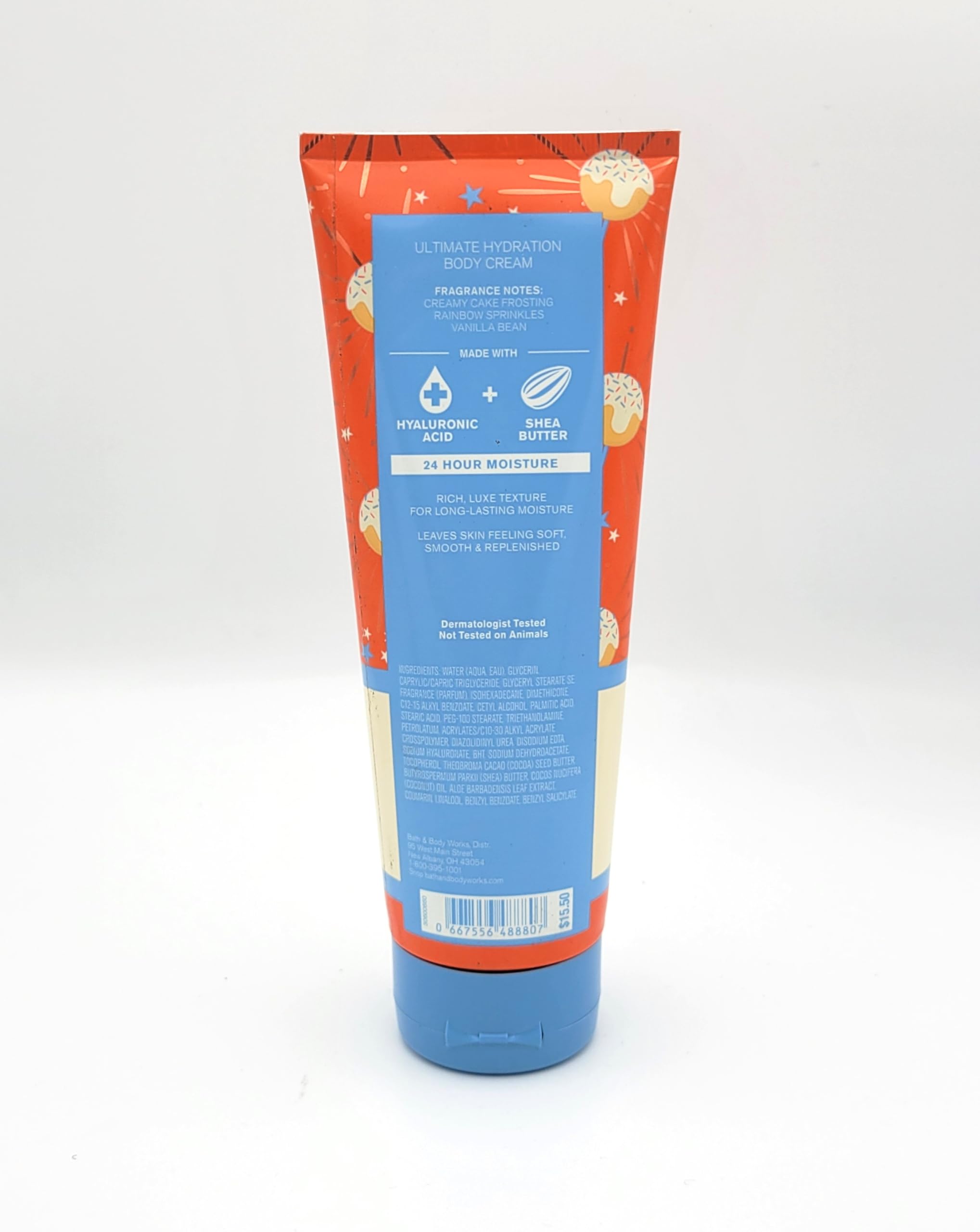 Vanilla Confetti Sparkle Hydrating Body Cream - 24 Hour Moisturizing Lotion for Dry Skin, 8 oz - Perfect for Daily Skincare Routine & Gift Giving