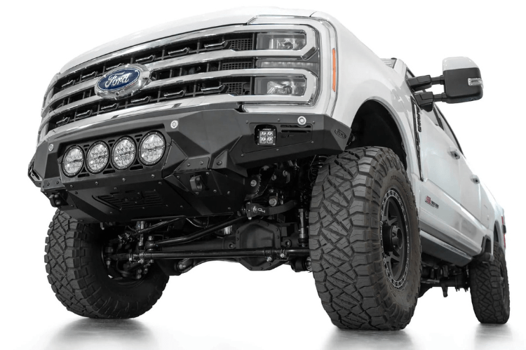 Ford F250 F350 Super Duty 2023-2025 Bomber Front Bumper by Rigid Designs | Heavy Duty Off-Road Bumper for Enhanced Protection & Style | Perfect for Off-Roading, Overlanding & Truck Customization