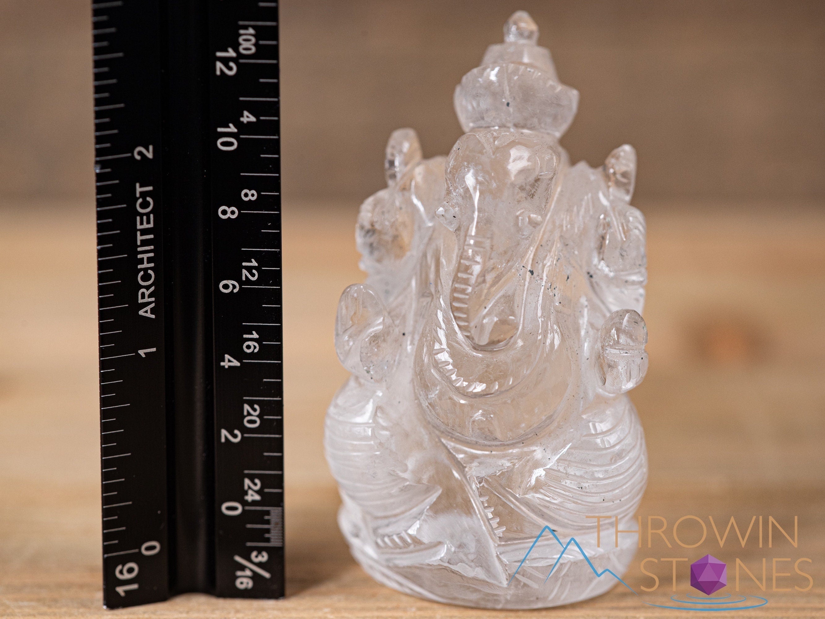 Himalayan Clear Quartz Ganesha Statue - Hand Carved Lord Ganesh Crystal Sculpture for Home Decor, Meditation & Spiritual Healing | Perfect for Altars, Yoga Spaces & Positive Energy Gifts