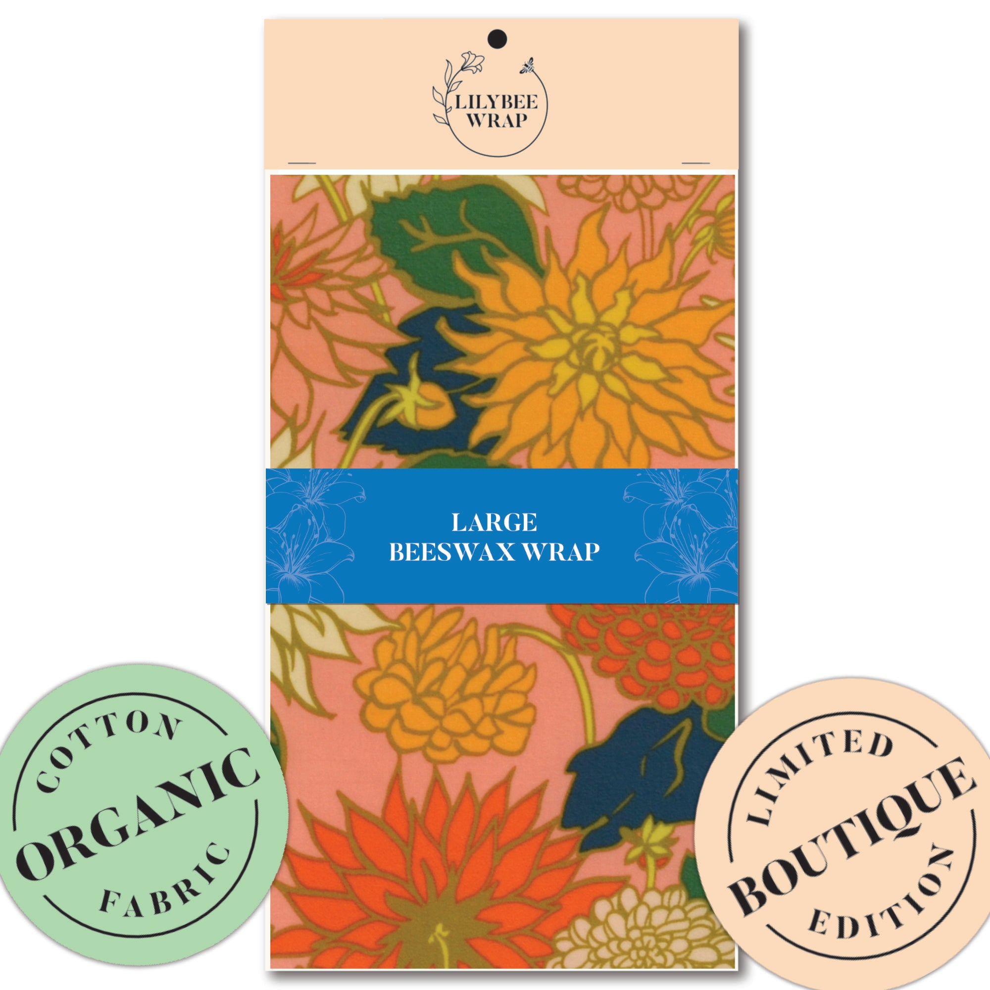 Eco-Friendly Large Beeswax Food Wrap - Reusable Sustainable Kitchen Storage for Bread, Cheese & Produce | Perfect for Picnics & Zero Waste Lifestyle