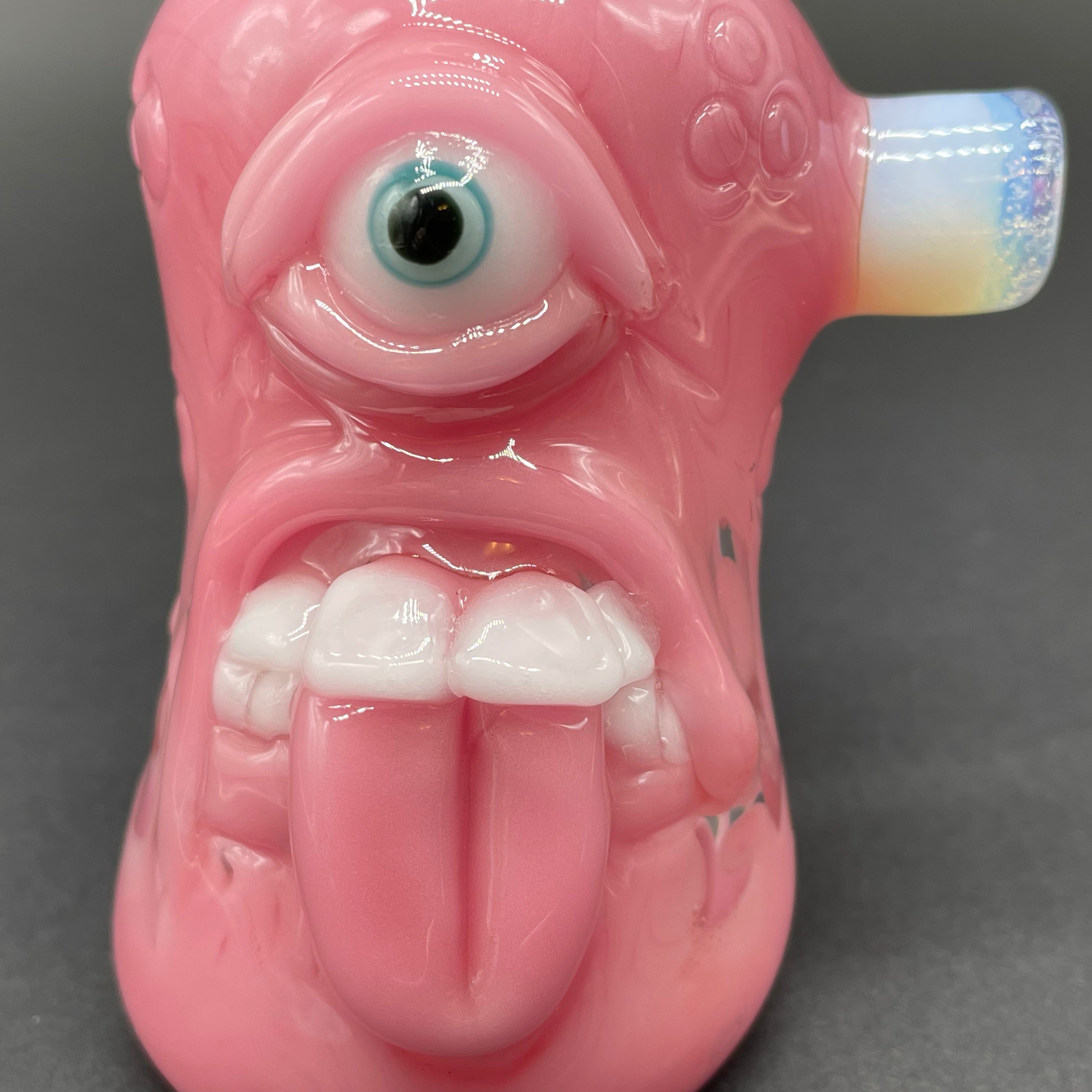 Pink Evil Eye Bubbler Glass Pipe - Handmade Smoking Accessory for Herbal Use | Perfect for Relaxation, Meditation & Spiritual Rituals