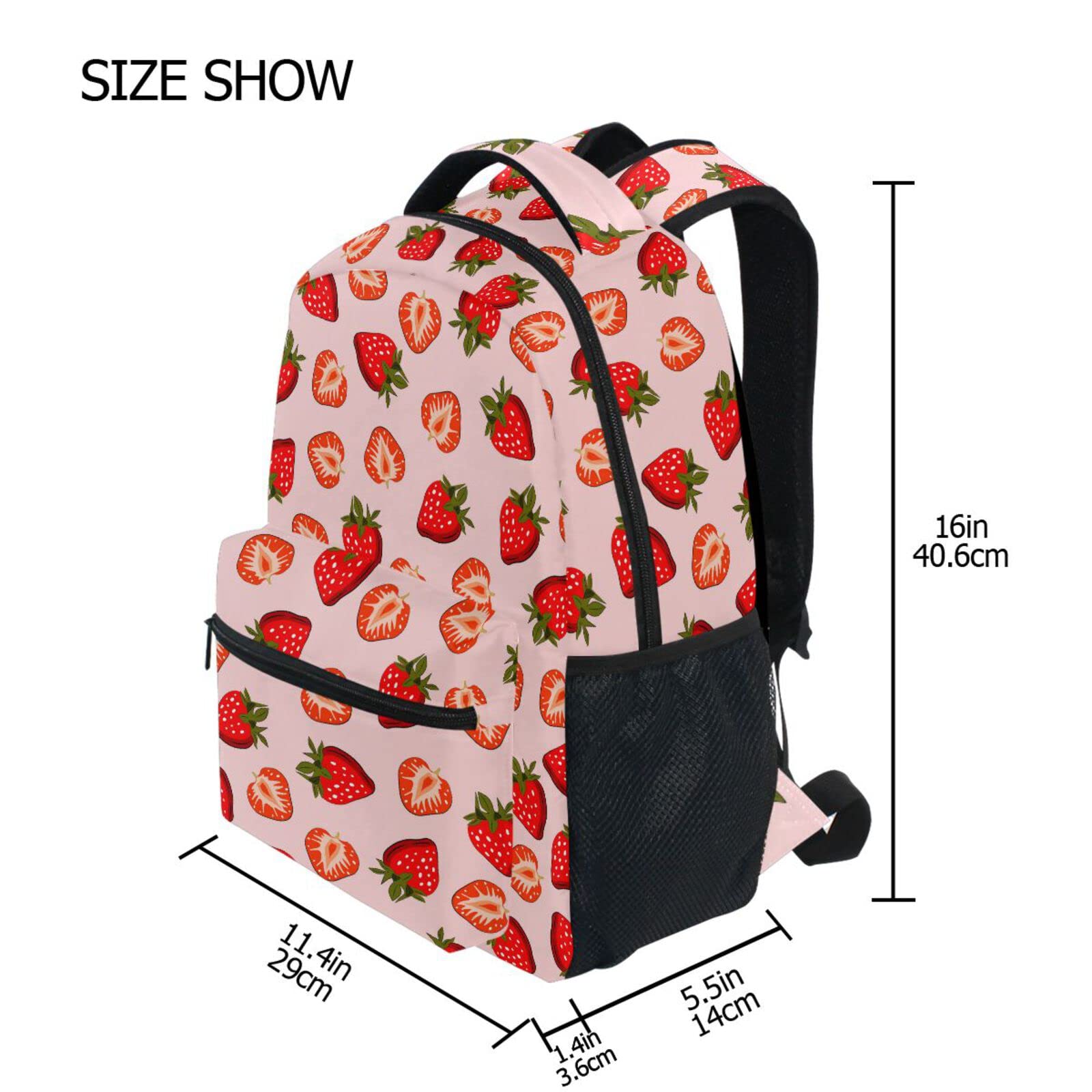 JIPONI Cute Strawberry Backpack for Women & Men - Lightweight School Bag, Laptop Backpack, Travel Daypack - Perfect for College, Work & Outdoor Adventures