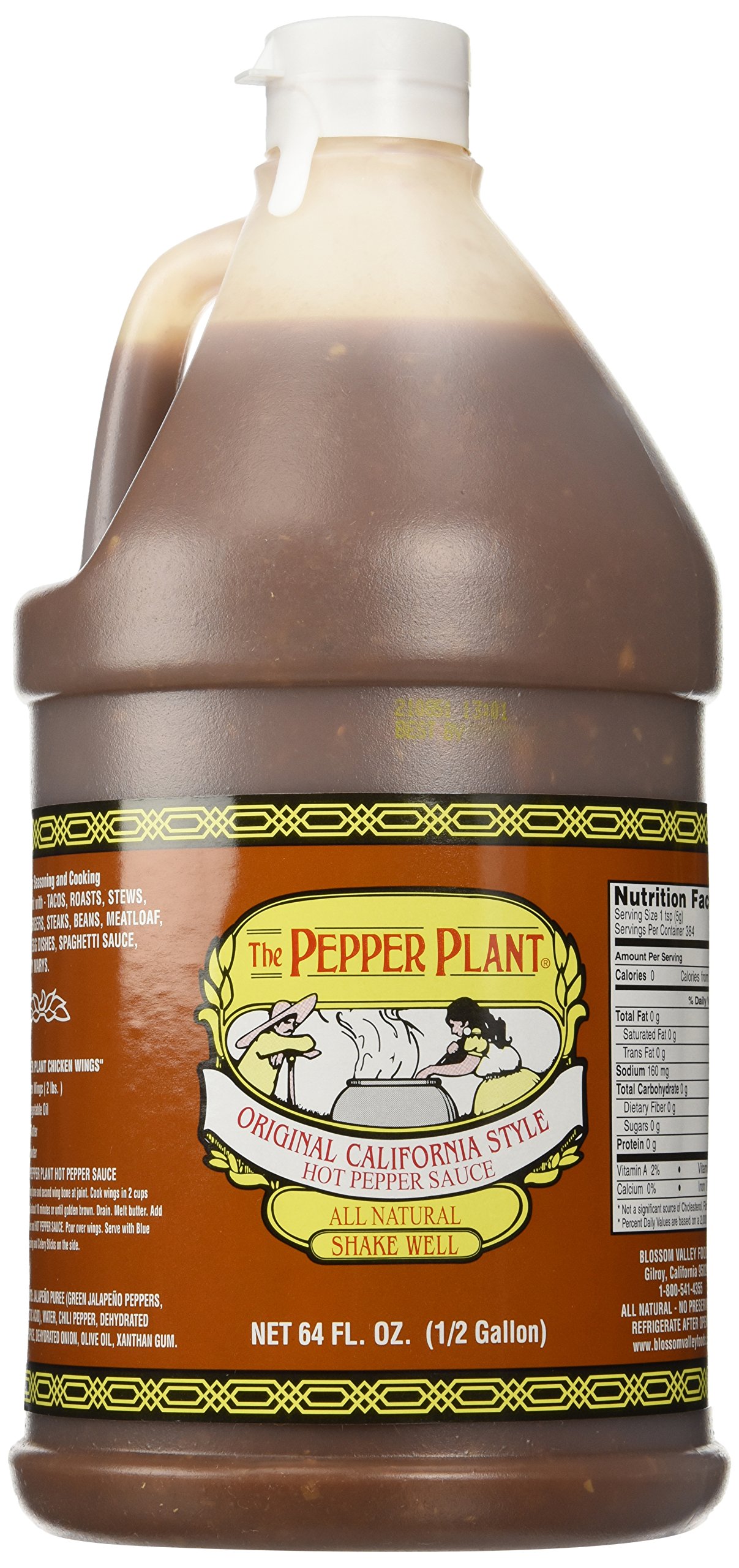 California Style Hot Sauce - Original Flavor, 64 Fl Oz | Spicy Pepper Plant Sauce for Tacos, Wings & BBQ | Premium Hot Sauce for Cooking & Gifting