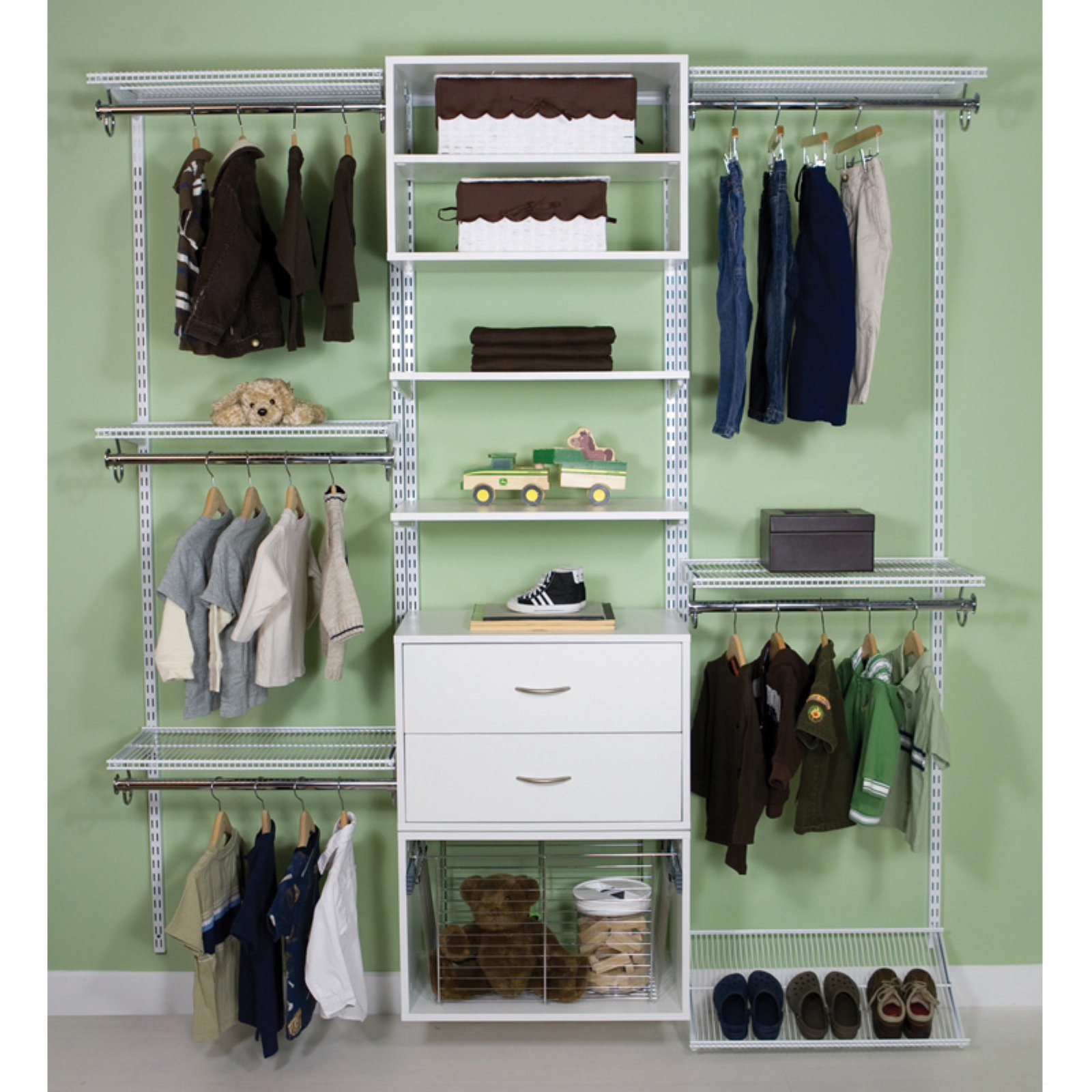 FreedomRail 2-Drawer OBox Organizer - Driftwood Finish | Closet Storage Solution for Bedroom, Bathroom & Office Organization