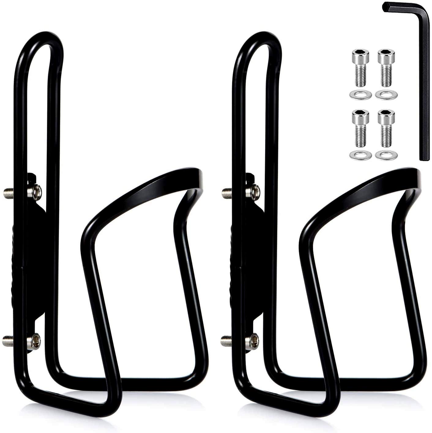 Lightweight Aluminum Alloy Bike Water Bottle Holder - 2 Pack Mountain & Road Bike Accessories with Drilled Holes | Durable Cycling Hydration Cage for Adults | Perfect for Commuting, Training & Outdoor Adventures