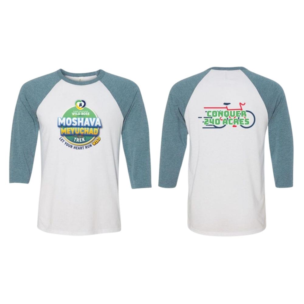 Moshava Wild Rose 3/4 Sleeve Baseball Tee - Two-Sided Graphic T-Shirt for Women - Casual & Athletic Wear for Hiking, Travel & Outdoor Adventures