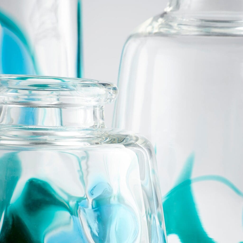Cyan Design 11069 Tahoe Vase - Blue & Clear Glass Small Decorative Vase for Home, Office, Wedding & Table Centerpiece Decor