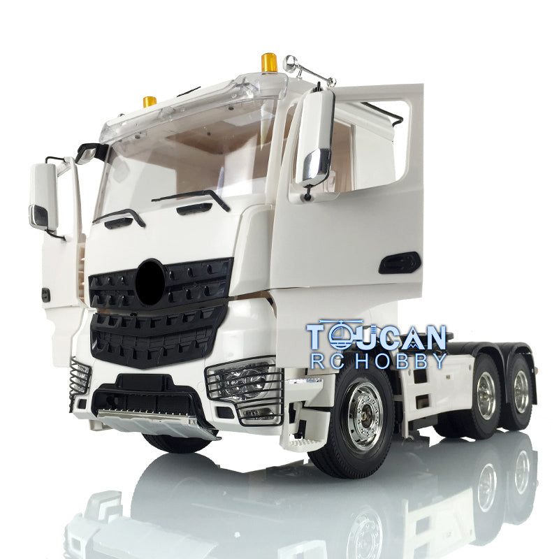 1/14 Scale 6x4 Unpainted RC Tractor Truck Kit with 3 Axles & 35T Motor - DIY Radio Controlled Hobby Model Car for Off-Road Racing, Construction Simulation, and Collector Display