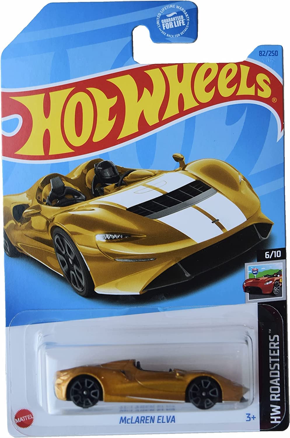 Hot Wheels McLaren Elva Diecast Car - Gold Limited Edition 82/250 - Collectible Toy for Kids & Adults - Perfect for Display, Gifts, and Racing Play