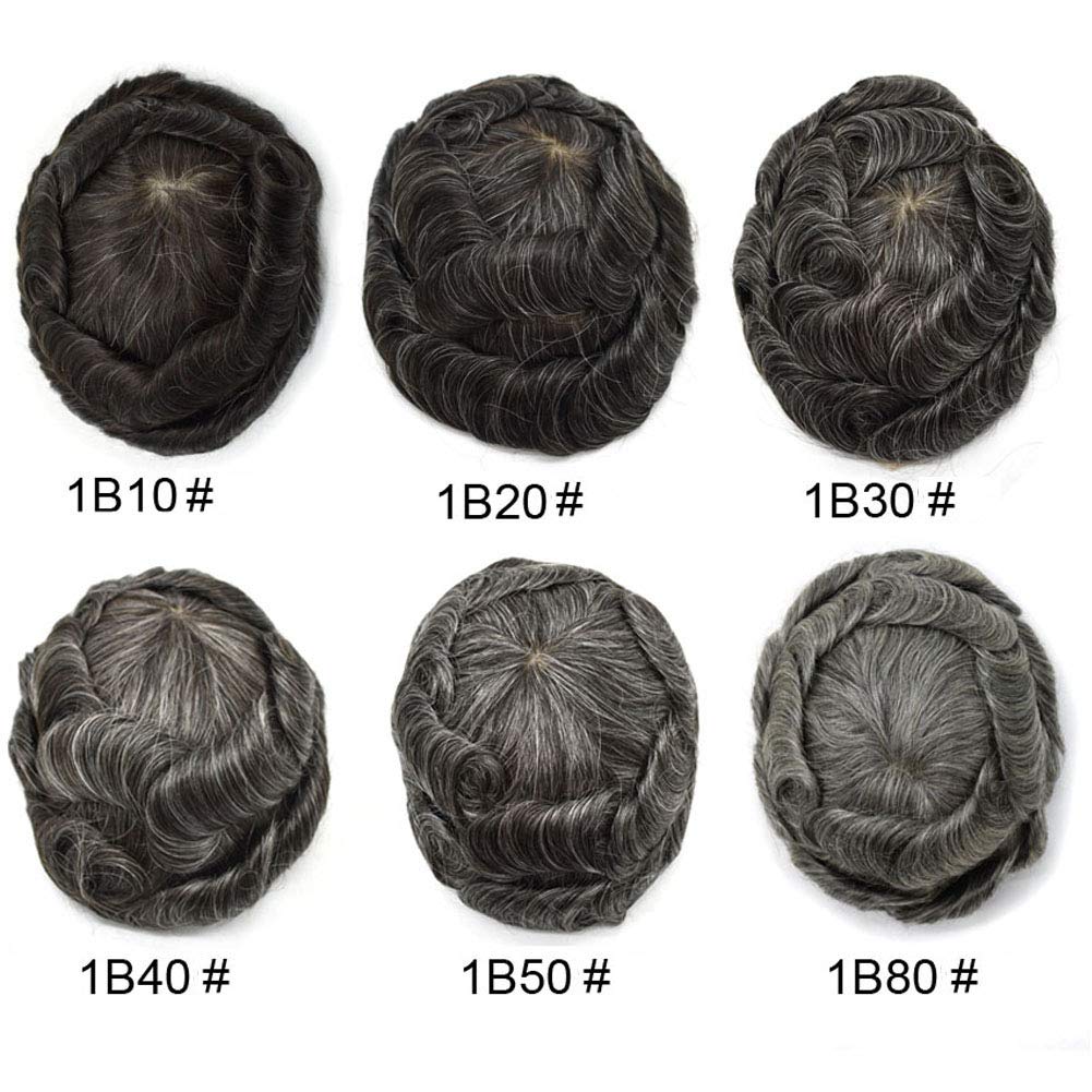 Men's Toupee Hair System - Full Clear PU Base with European Human Hair - Easy Attach Hair Replacement for Men | Perfect for Daily Wear, Special Occasions & Hair Loss Solutions