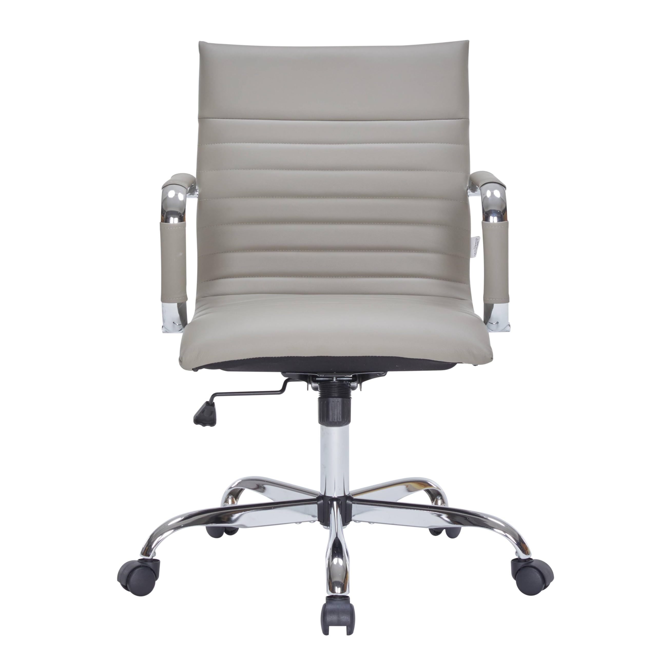 Premium Leather Executive Office Chair - LeisureMod Harris Ergonomic Swivel Chair with Adjustable Height & Lumbar Support, Tan - Perfect for Home Office, Conference Rooms & Workspaces