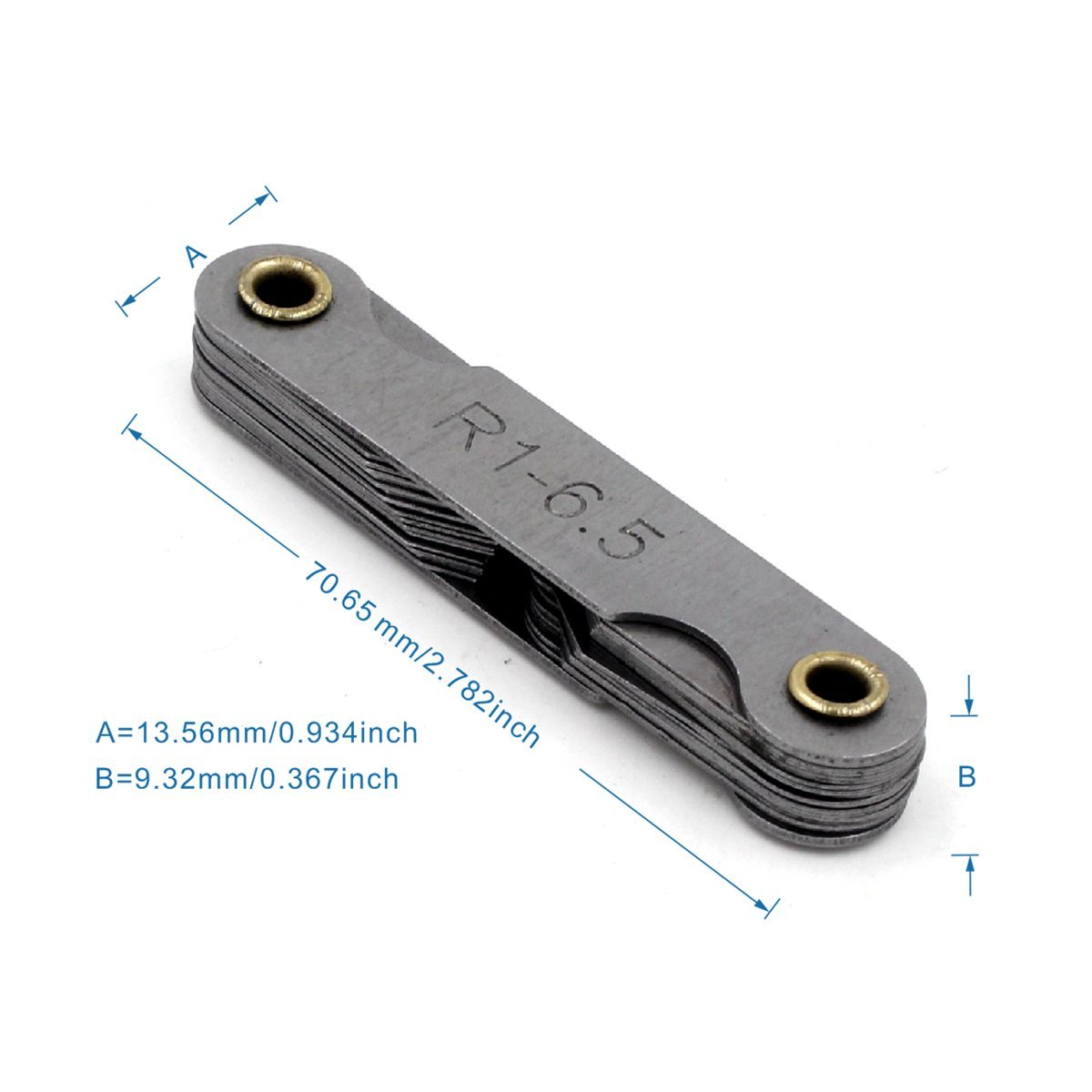 Precision Radius Gauge Set 0.3-1.5mm - 26 Piece Concave/Convex Fillet Measurement Tool - Stainless Steel for Metalworking, Woodworking & Engineering - Perfect for Quality Control, Welding & DIY Projects