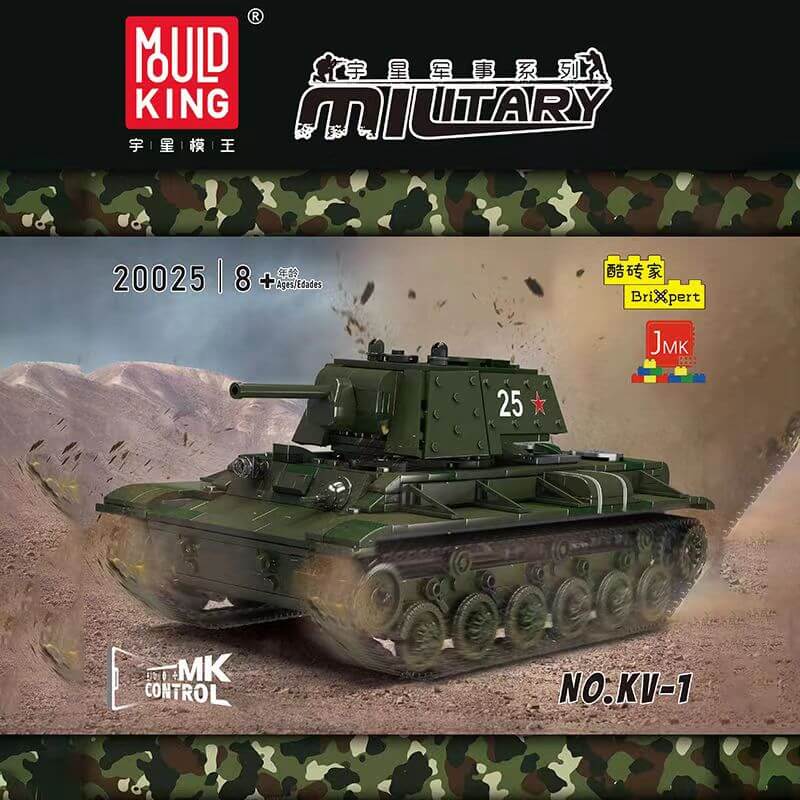 Mould King 20025 KV-1 Heavy Tank RC Remote Control Building Blocks Set - Military Model Kit for Collectors & Hobbyists | Perfect for Display, Gifts & WWII Enthusiasts