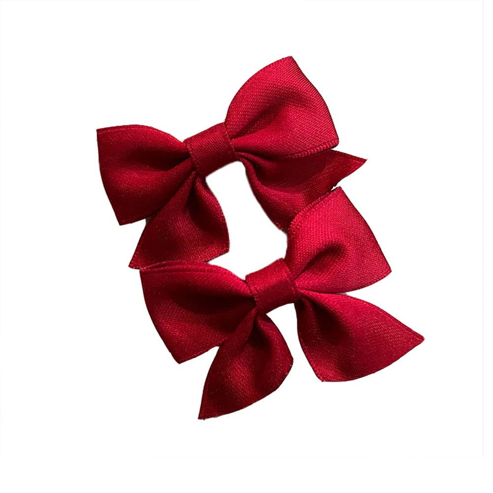 Burgundy Bow Hair Clips for Women & Girls - Party Hair Accessories for Holidays & Events