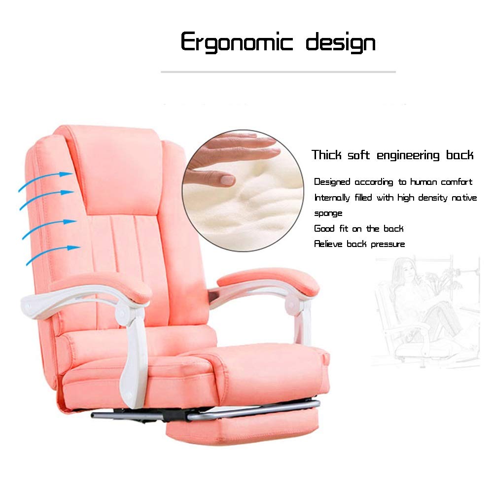 Premium Ergonomic Leather Gaming Chair with Adjustable Footrest & High Back Recliner - 330 lbs Weight Capacity - White Executive Office Chair for PC Gaming, Work & Home Office Comfort